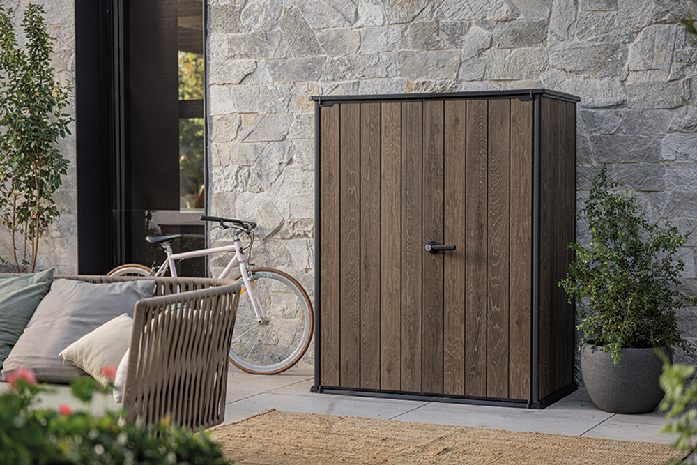 Уличный шкаф пластиковый Keter Deco Vertical 1400 л brown