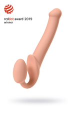 Телесный безремневой страпон Silicone Bendable Strap-On - size M (Цвет: телесный)