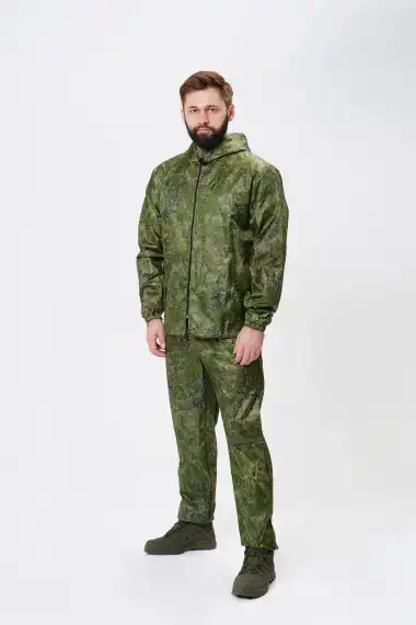 Костюм влагозащитный для активного отдыха Зеленый пиксель (куртка+брюки+чехол) СКЛОН