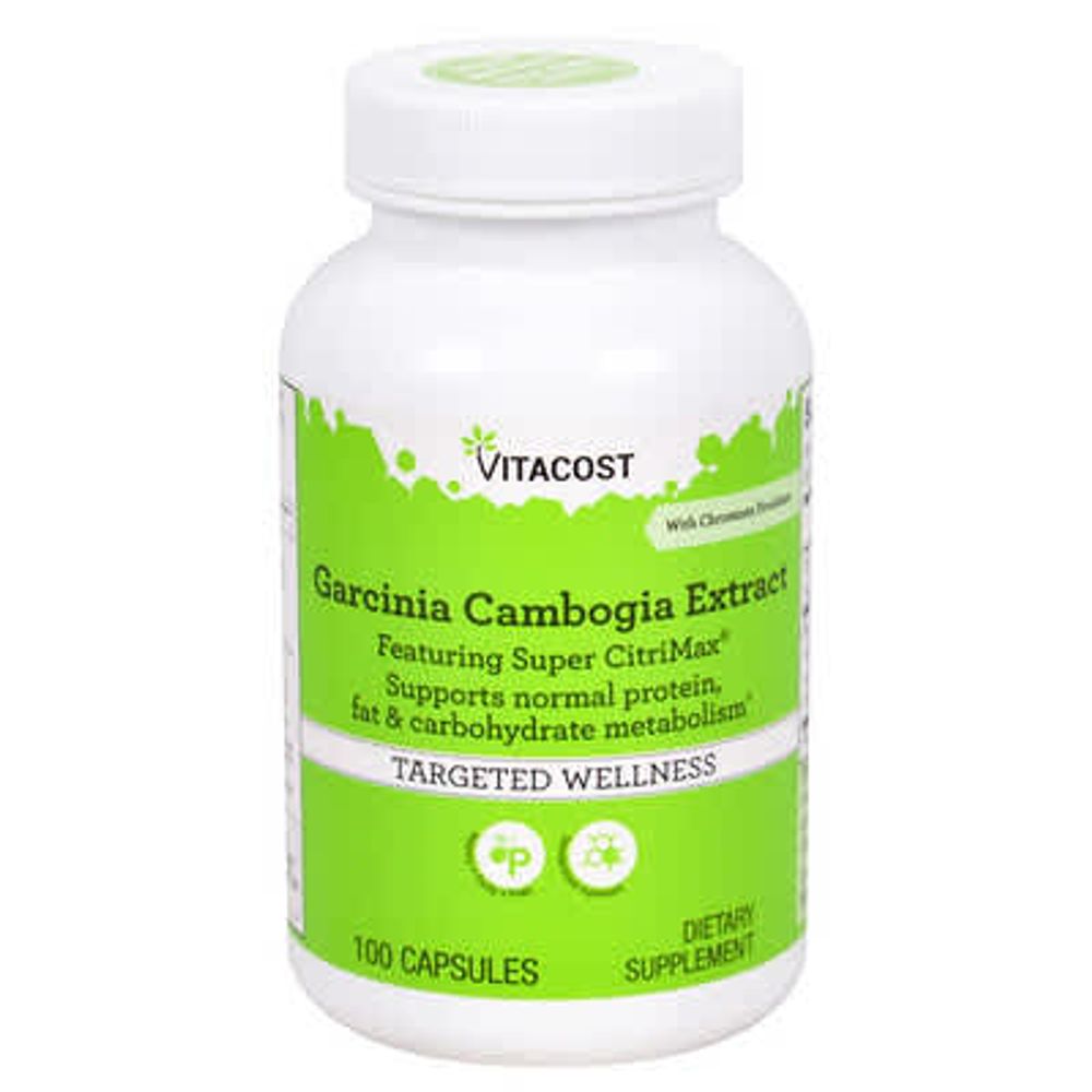 Vitacost, экстракт гарцинии камбоджийской (Garcinia Cambogia) с пиколинатом хрома и Super CitriMax®, 100 капсул