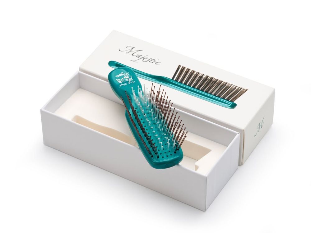 Расческа Majestic Scalp Brush зеленый жемчуг (дорожная версия)