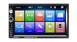 Автомагнитола сенсорная 7" 2DIN с пультом на руль и камерой (Bluetooth, USB, AUX, Mirror Link)