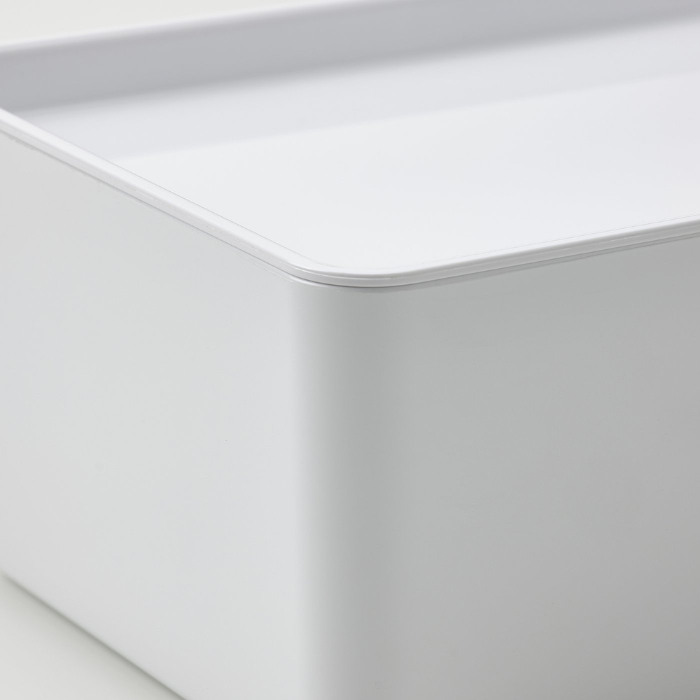 IKEA KUGGIS  (ИКЕА КУГГИС)  -  Контейнер с крышкой - белый 18x26x8 см