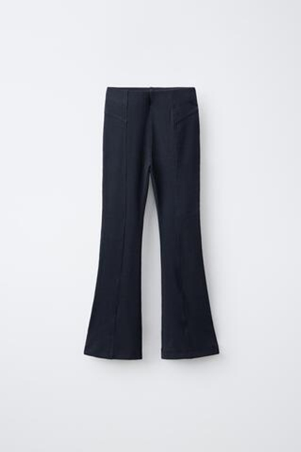 ZARA ЛЕГИНСЫ FLARE В РУБЧИК, МОРСКОЙ СИНИЙ