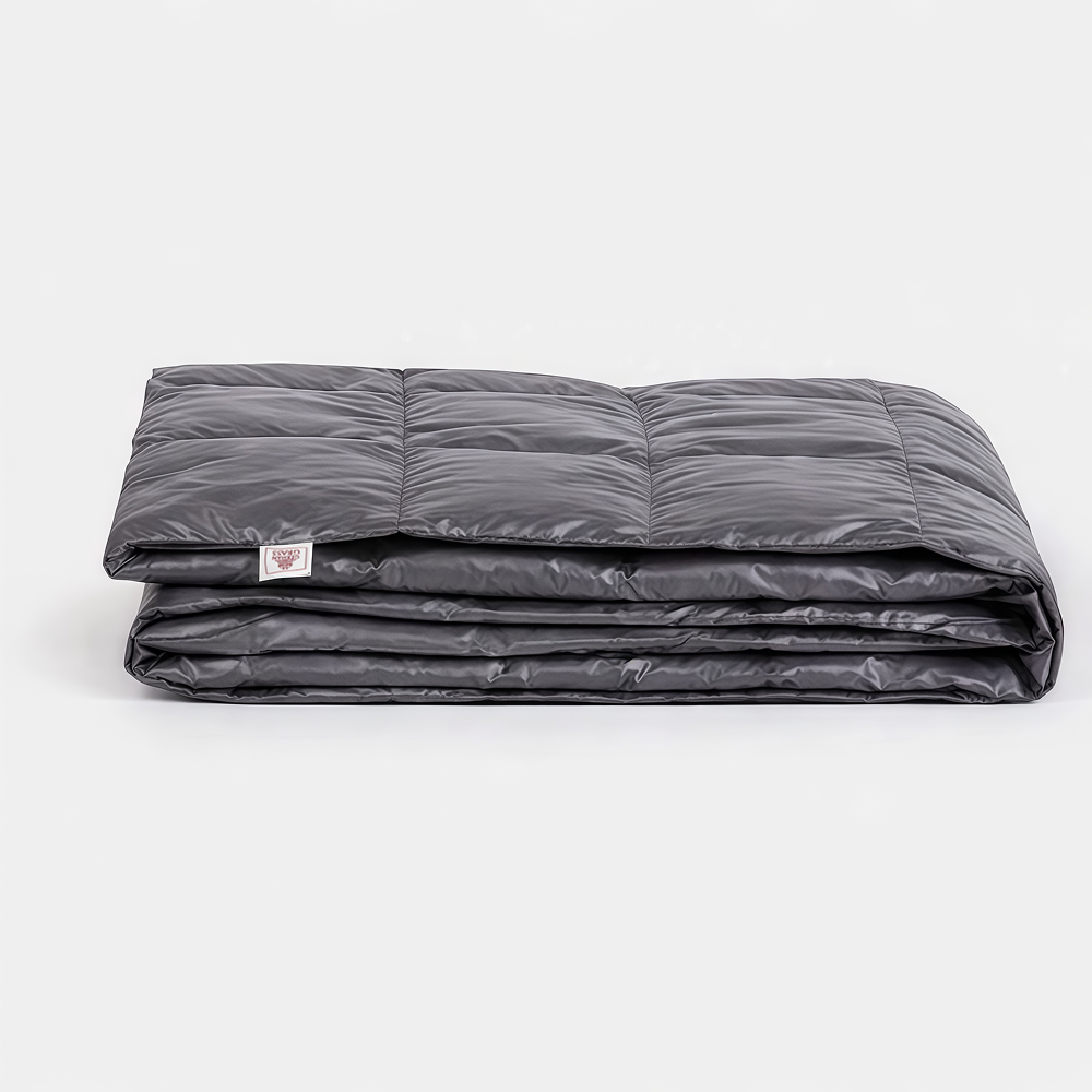 Плед дорожный пуховый 140х200 German Grass Travel Plaid Graphite серый