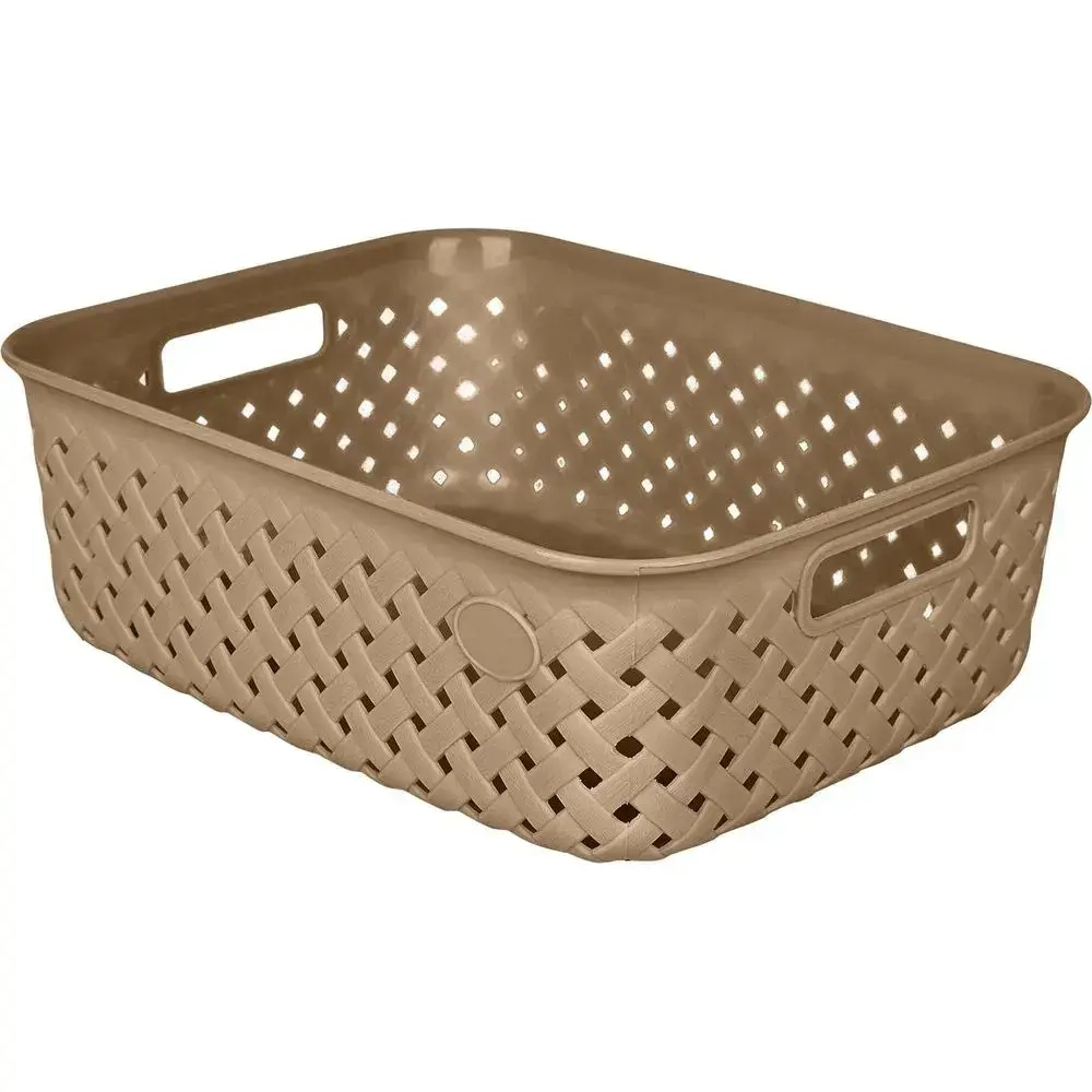 Корзинка для хранения Plast Team Rattan 3л 268х90 мм шоколадный мокко