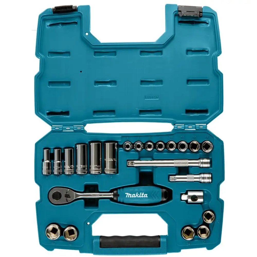 Набор ключей и головок, 23 предмета, 3/8" Makita B-65573