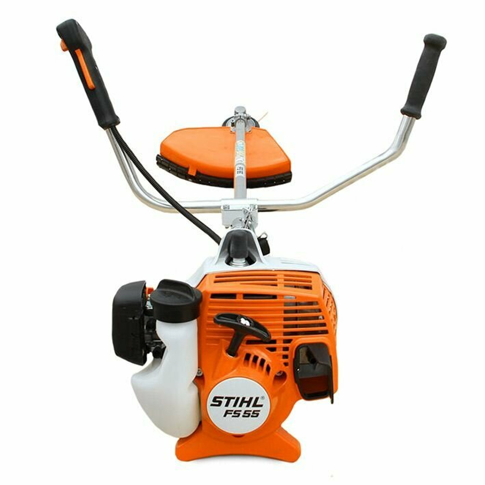 Триммер STIHL FS55 бензиновый, ширина скашивания 55см, полная комплектация с катушкой и ножом ОРИГИНАЛ