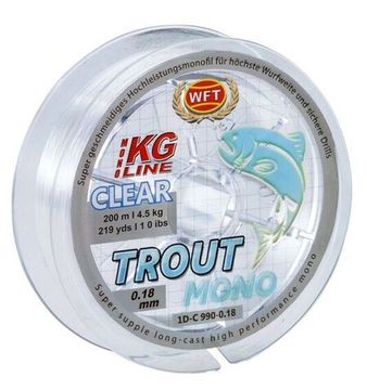 Леска монофильная WFT KG TROUT MONO Clear 200 м, 0,18 мм