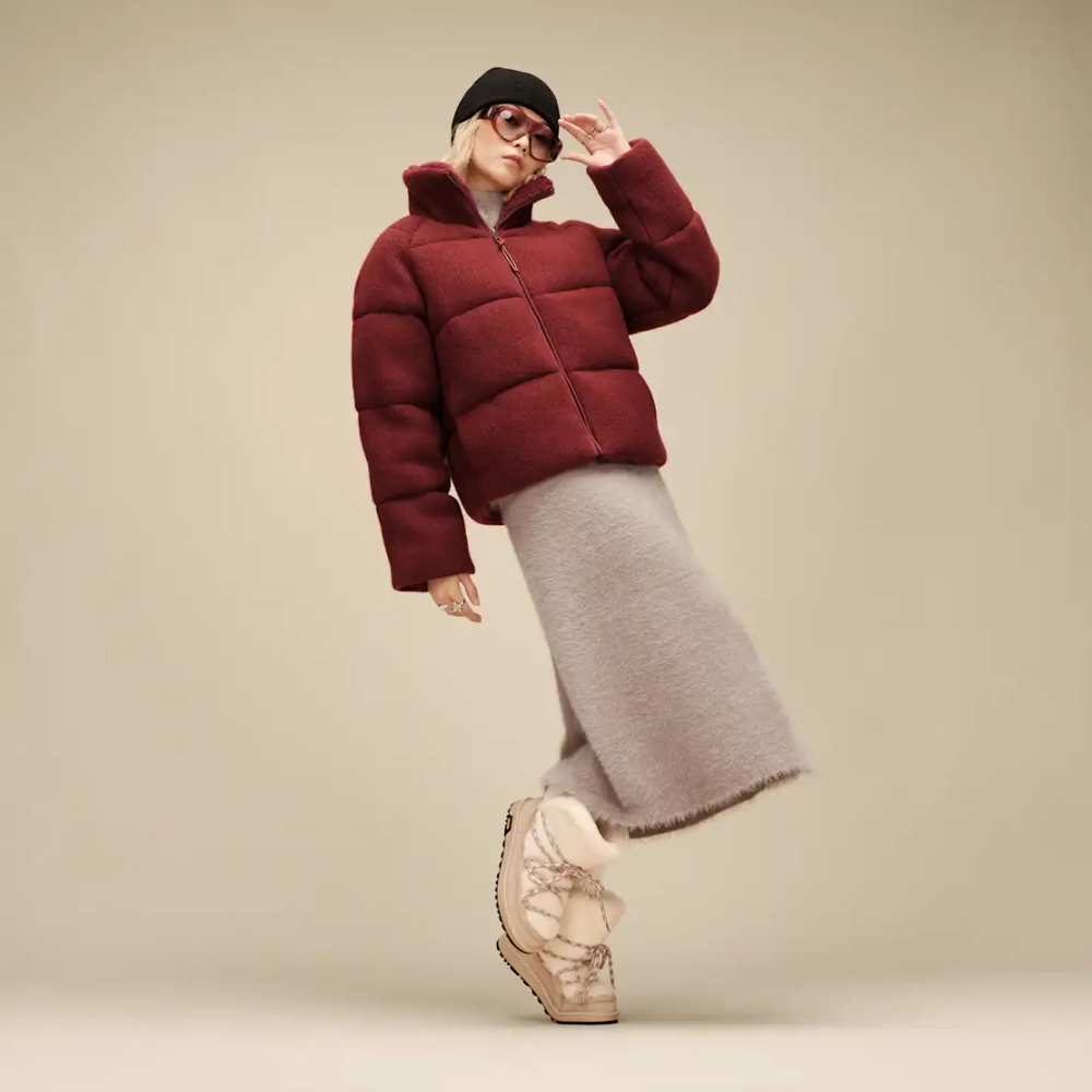 UGG Стеганая вязаная куртка, бордовый