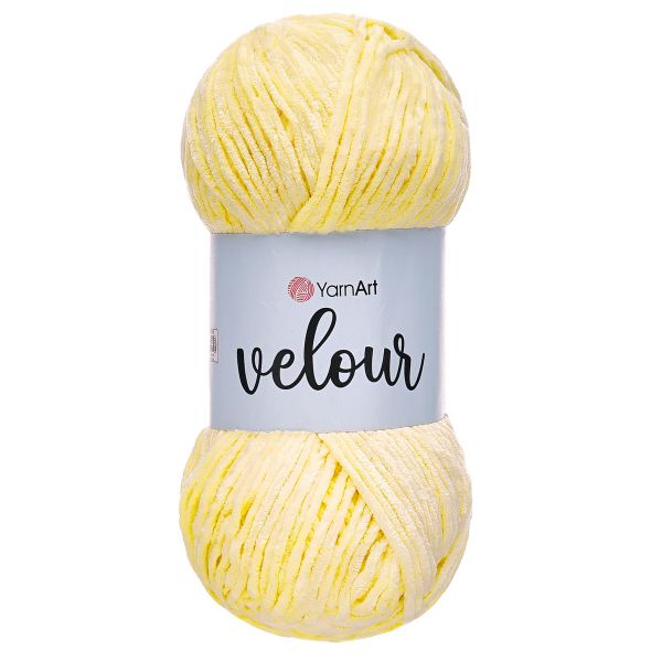 Пряжа YarnArt (ЯрнАрт) Velour / уп.5 мот. по 100 г, 170м, 844 лимонный