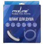 Шланг душевой 200 см имп/кон,EPDM,нерж.сталь БЕЛЫЙ МАТОВЫЙ  MIXLINE МЛ-2-200/MIX-2-200 (коробка)