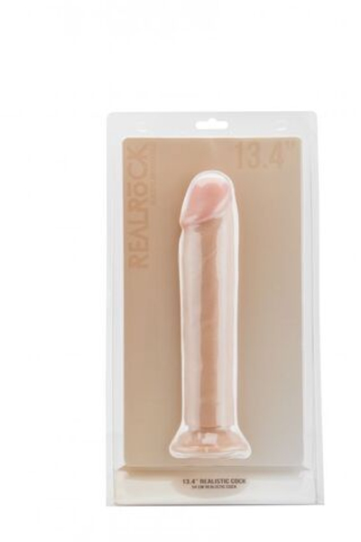 Телесный фаллоимитатор-гигант Realistic Cock 13,4 Inch No Scrotum - 34 см. (Цвет: телесный)