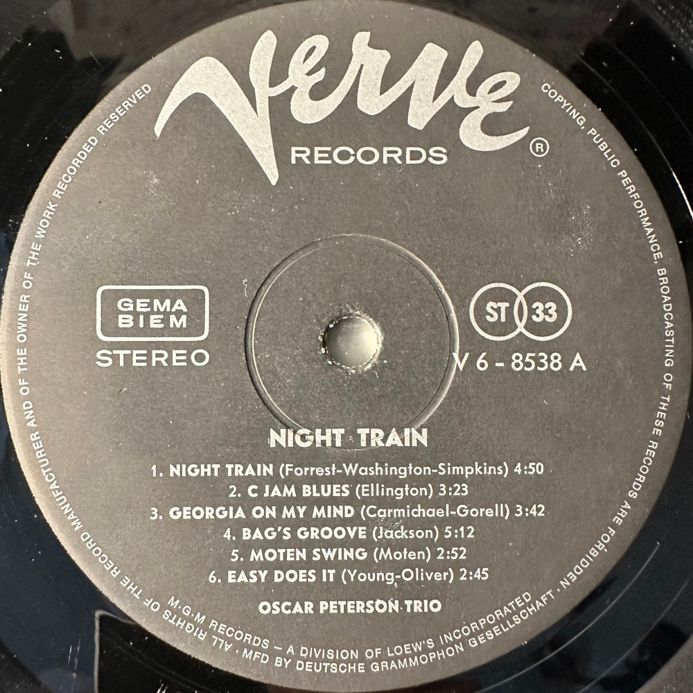 The Oscar Peterson Trio ‎– Night Train (Германия 1963г.)