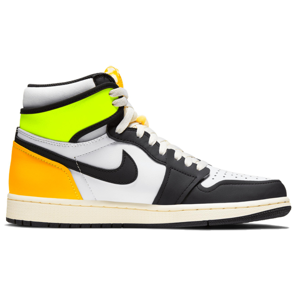 Jordan 1 Retro High White Black Volt University Gold