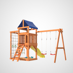 Детская площадка Fun Land с сеткой стенкой и качелями