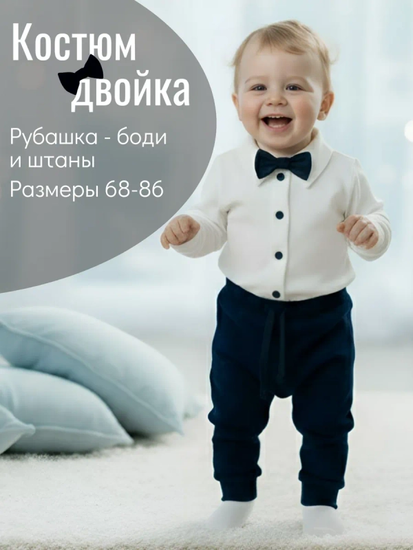 Костюм праздничный нарядный с бабочкой для малыша