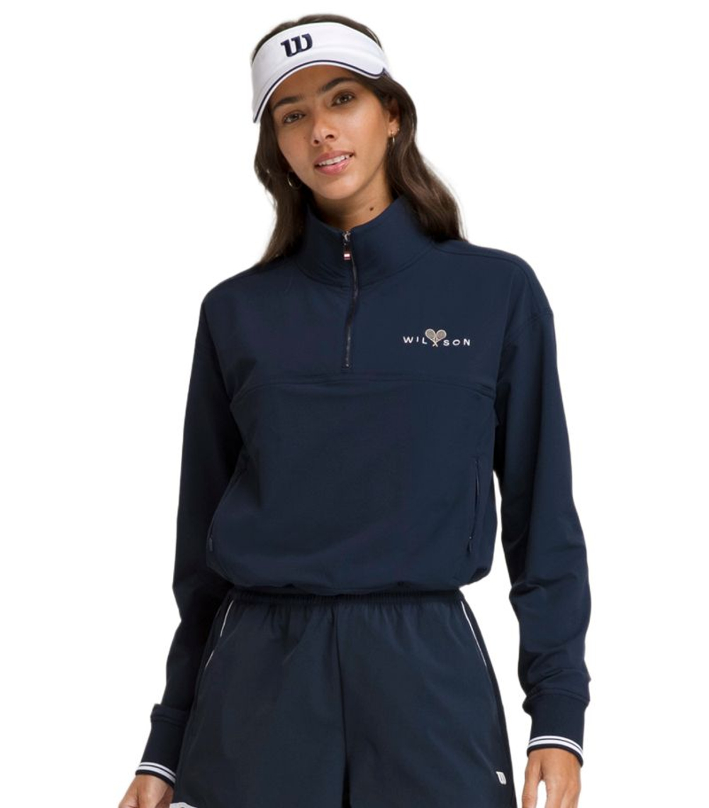 Женская Кофта теннисная Wilson Core Davenport Half Zip - небесный