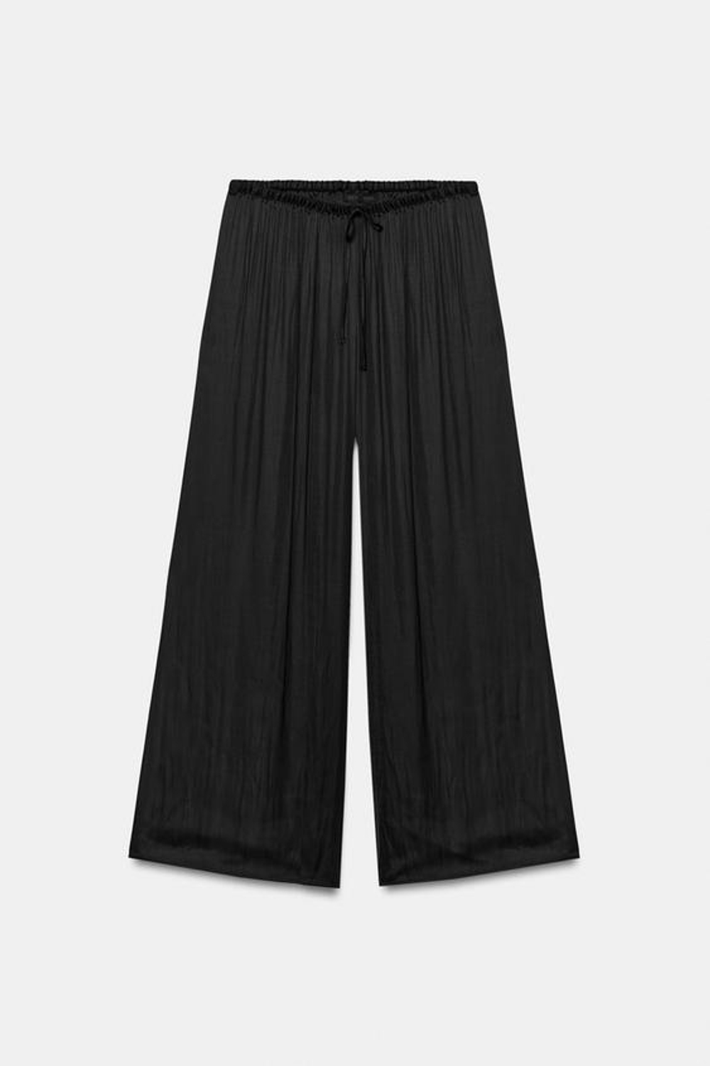 ZARA СВОБОДНЫЕ БРЮКИ ПАЛАЦЦО, ЧЕРНЫЙ