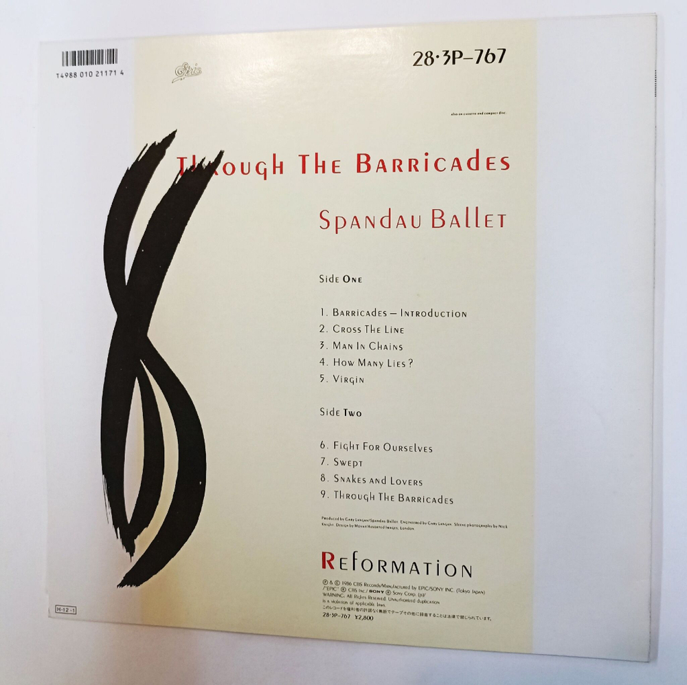 Винтажная виниловая пластинка LP Spandau Ballet Through The Barricades (Japan 1986) (No Obi)
