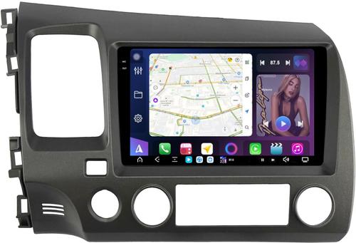 Магнитола для Honda Civic 8 4d 2005-2012 (левый руль, рамка 9) - FarCar S500-TS20 монитор 9.5" 2K QLED на Android 14, Быстрейшая, CarPlay, 4G SIM-слот