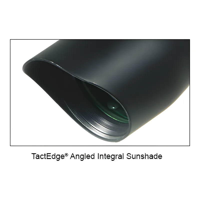 Прицел LEAPERS Accushot Premium 8-32X56, сетка MilDot гравированная - скошенная бленда TactEdge крупным планом
