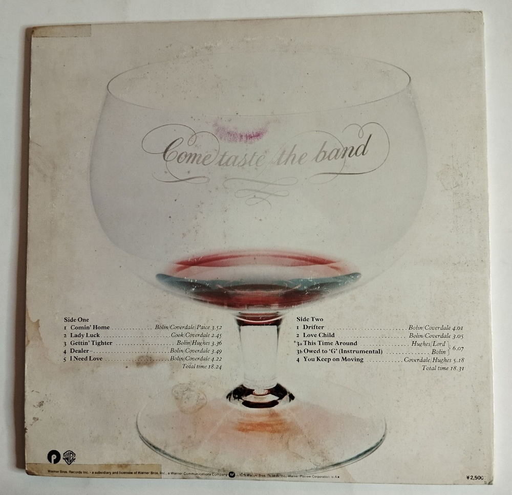 Винтажная виниловая пластинка LP Deep Purple Come Taste The Band (Japan 1975) (No Obi) EX