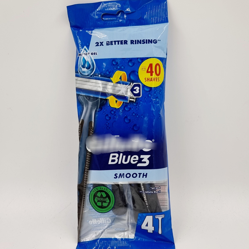 Бритвенные станки, Blue 3 одноразовые, 4 шт (Польша)