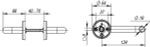Ручка раздельная R.DSS304-0203/19 (квадрат 8х110 мм) INOX 304