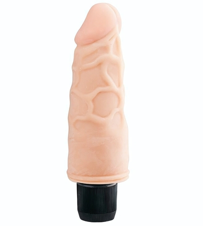 Реалистичный вибратор с венками REALSTUFF 5INCH VIBRATOR - 13 см. (Цвет: телесный)