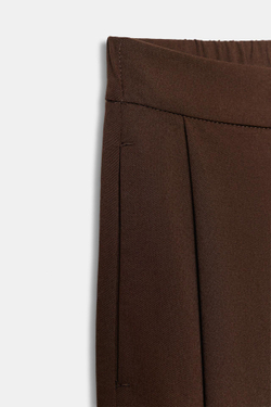 ZARA БРЮКИ BARREL СО СКЛАДКАМИ, КОРИЧНЕВЫЙ