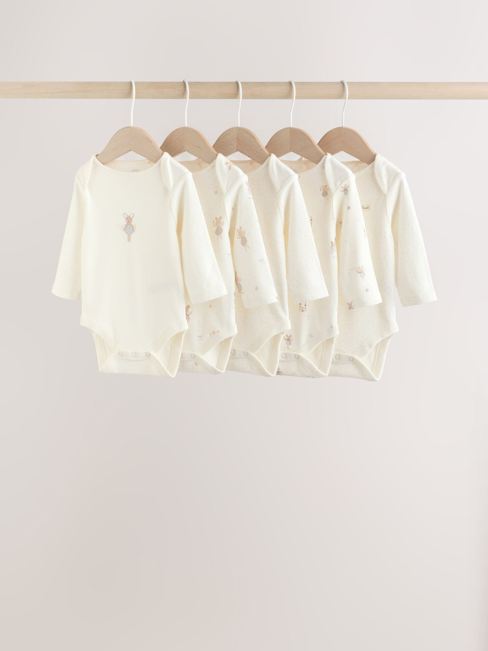 Боди с длинным рукавом Next F17-113, 5 шт., Кремовый