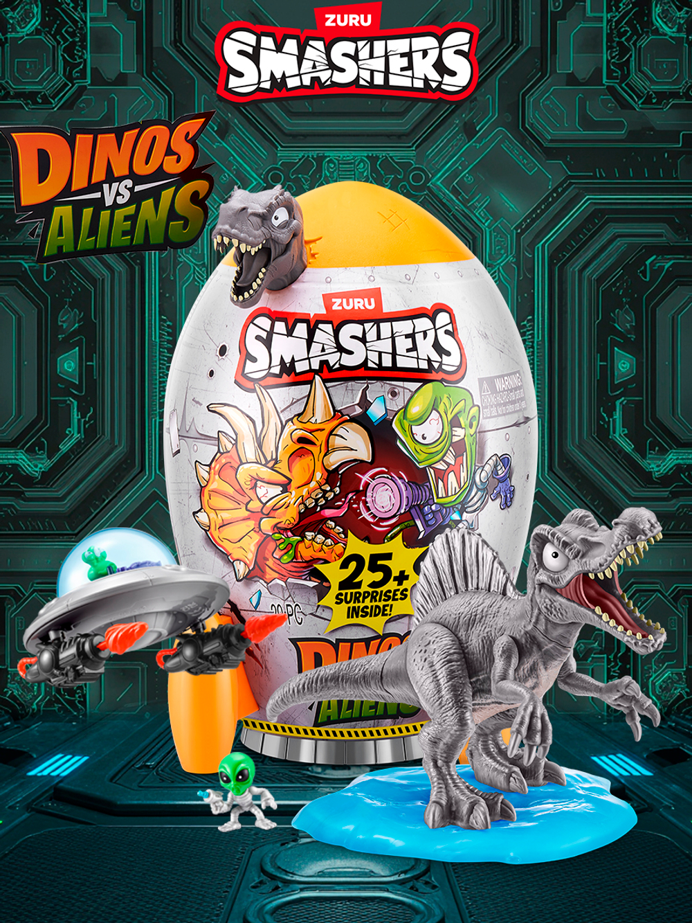 Дино Яйцо Сюрприз - Скелеты Динозавра. ZURU Smashers, игрушки для мальчиков, 7495