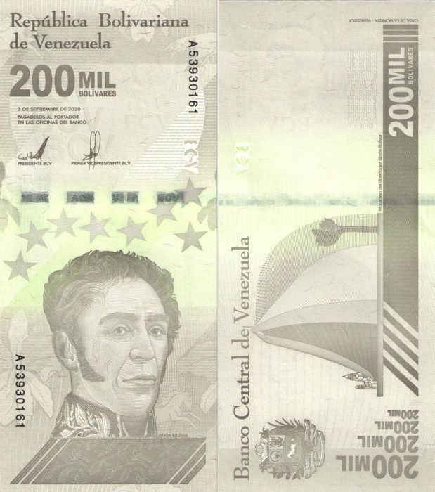 200 000 боливаров 2020 Венесуэла