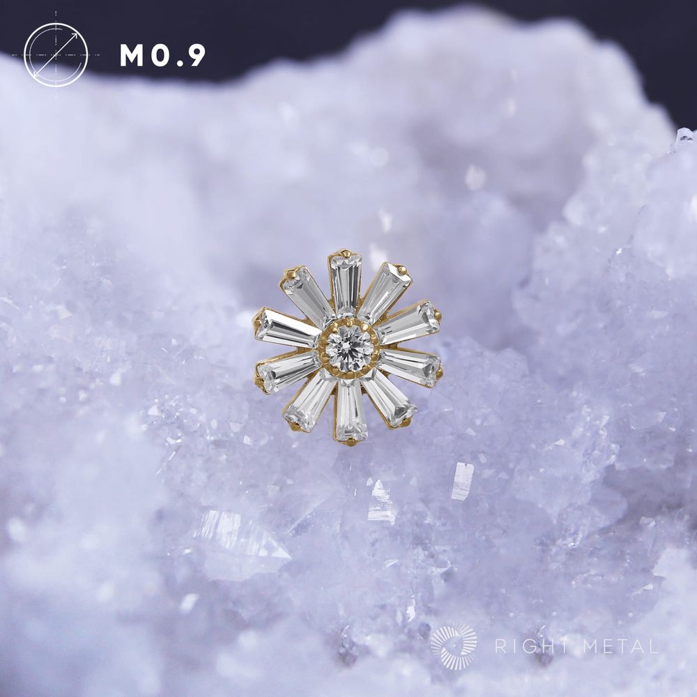 Flower Daisy Crystal PVD Yellow