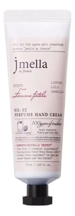 JMELLA Крем для рук "Личи, лилия, ваниль"-IN FRANCE FEMME FATALE PERFUME HAND CREAM,50 мл