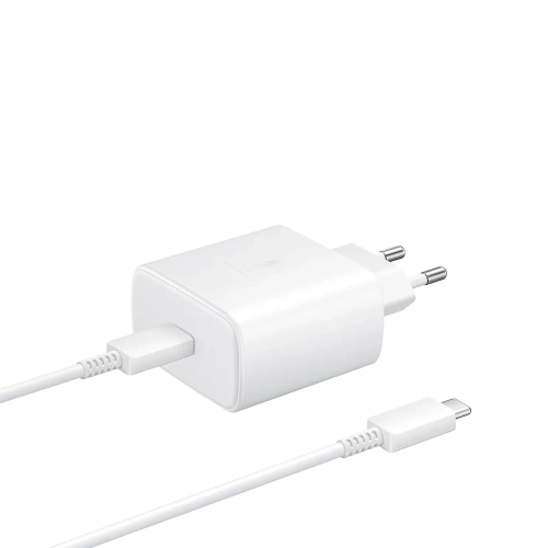 Сетевое зарядное устройство Samsung EP-TA845, USB-C + кабель Type-C, 45Вт, White (Белый)