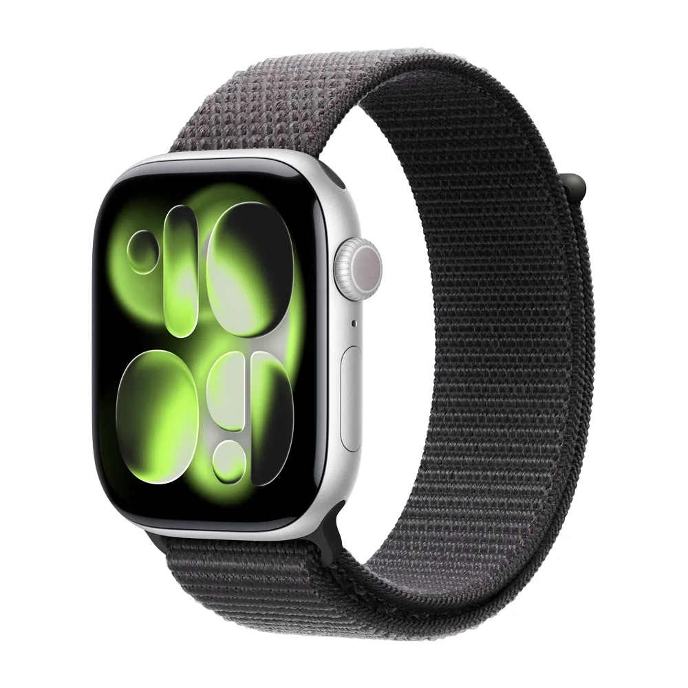 Умные часы Apple Watch Series 11 GPS, 46mm, Silver Aluminium Case with Dark Gray Sport Loop
