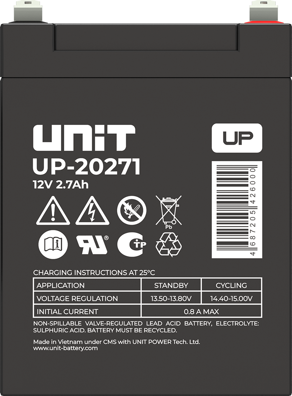 Аккумулятор UNIT UP-20271 ( 2,7Ач / 12В ) AGM
