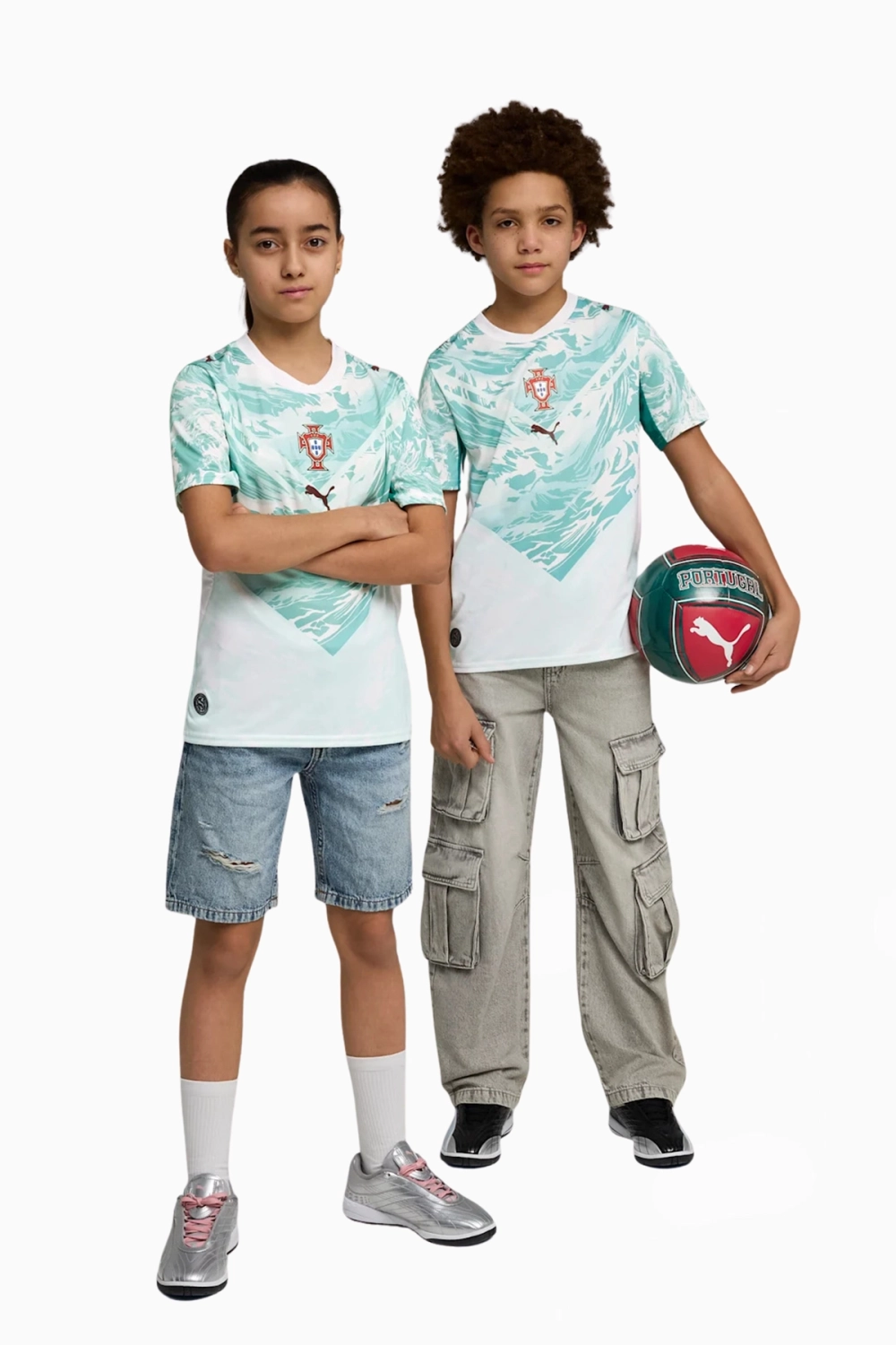 Футболка Puma Portugal 2026 Away Junior - бирюзовый