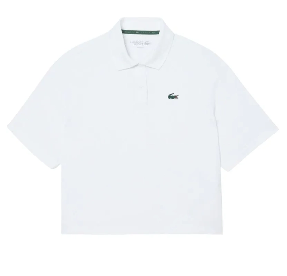 Женское теннисное поло Lacoste Ultra Dry UV Protect Sport - white