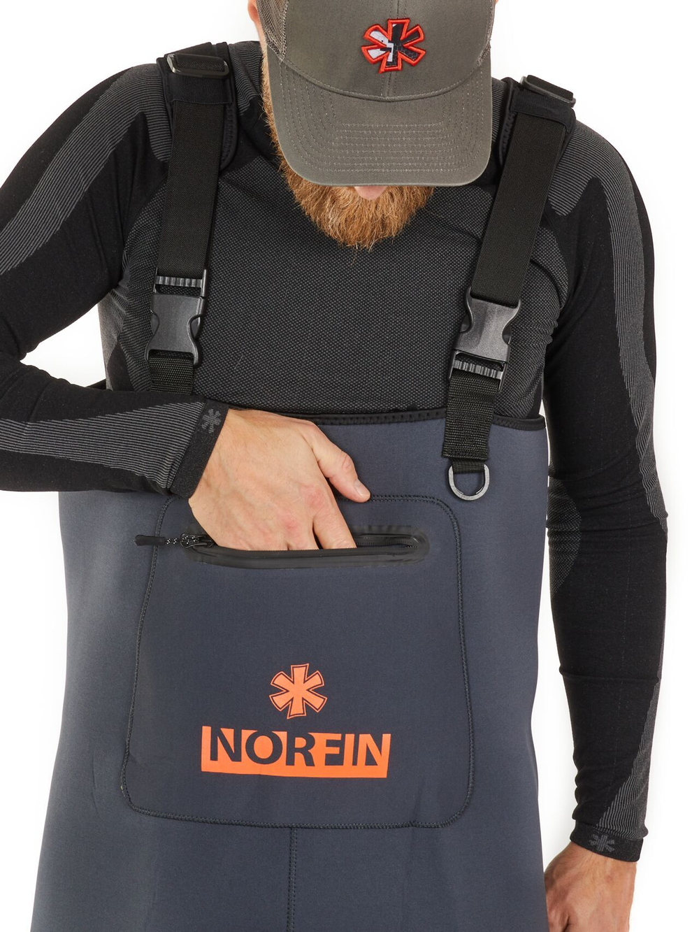 Полукомбинезон заброд. Norfin SHADOW NEOPRENE BOOTFOOT р.41-S с сапогами резина