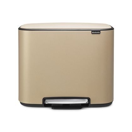 Мусорный бак Bo Pedal Bin 3x11л Brabantia Минерально-золотой