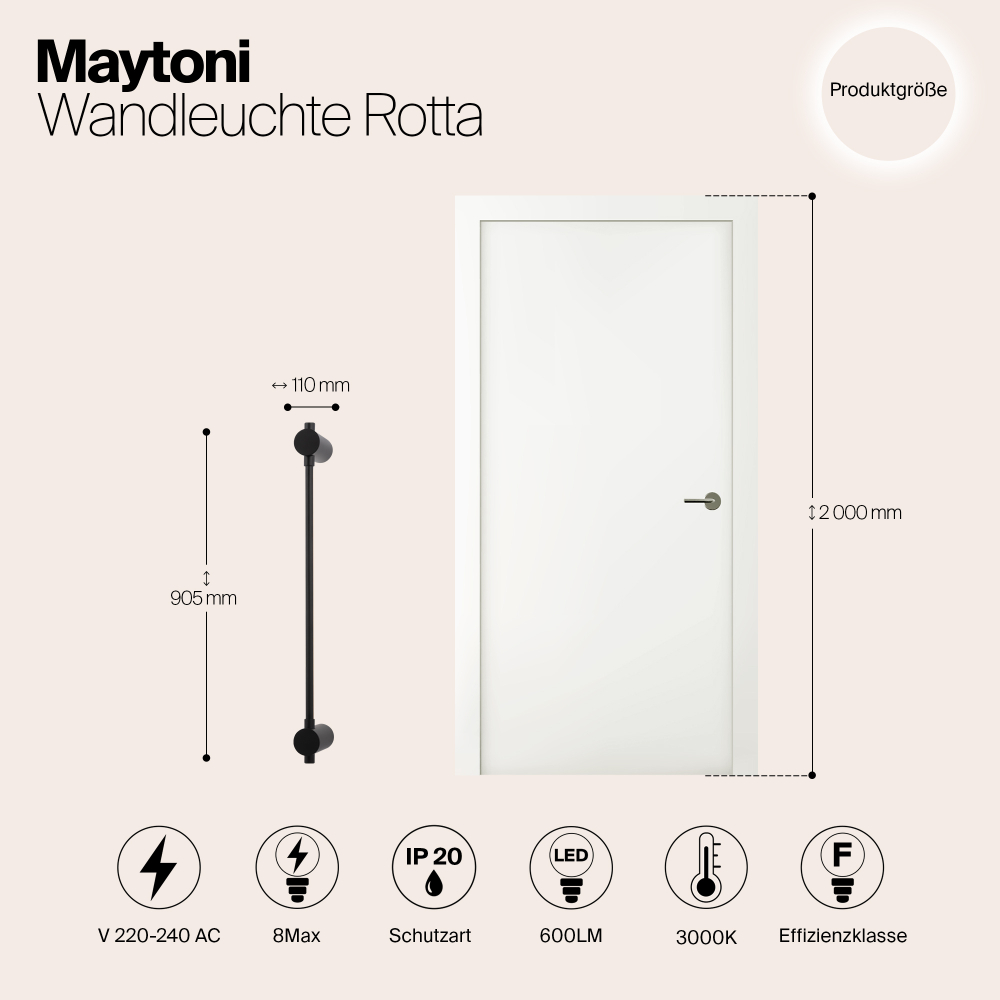 Настенный светодиодный светильник Maytoni Rotta MOD413WL-L8B3K