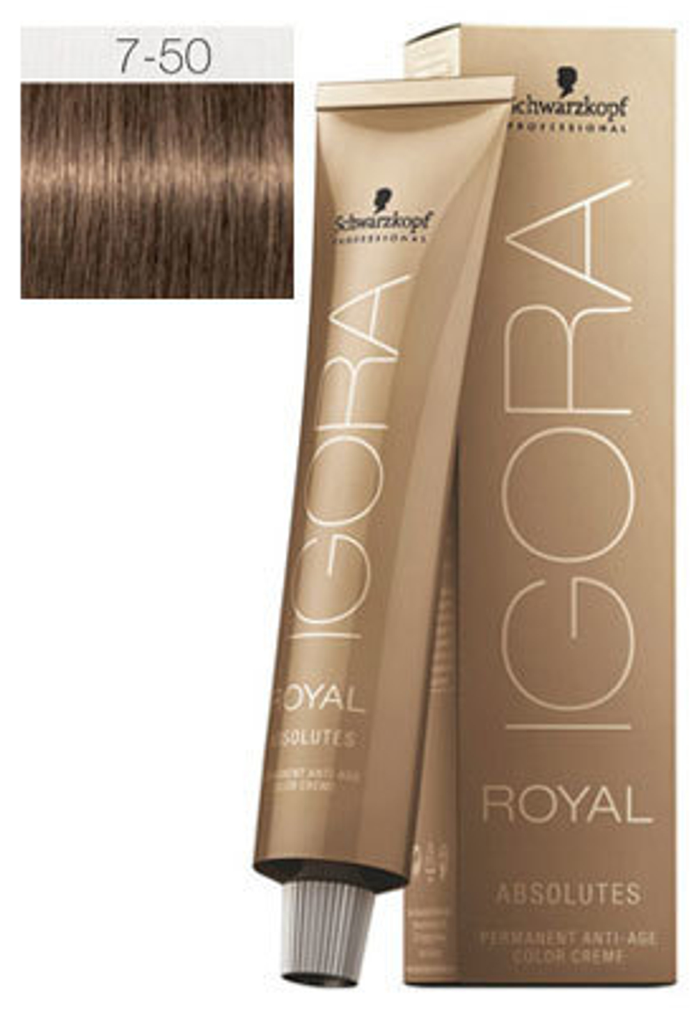 Краска для волос  Igora Absolute 7-50 Средний русый золотистый натуральный Schwarzkopf Professional, 60 мл