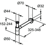 Сифон для умывальника бутылочный латунь 1 1/4"x32 с прямой трубкой 32 черный без выпуска Ideal Standard T4441XG