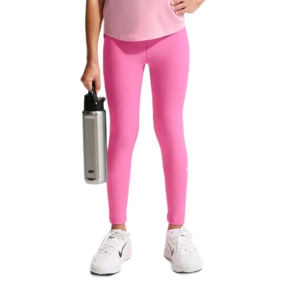 Брюки для девочки теннисные Nike Kids One Dri-Fit Tight - playful pink/white