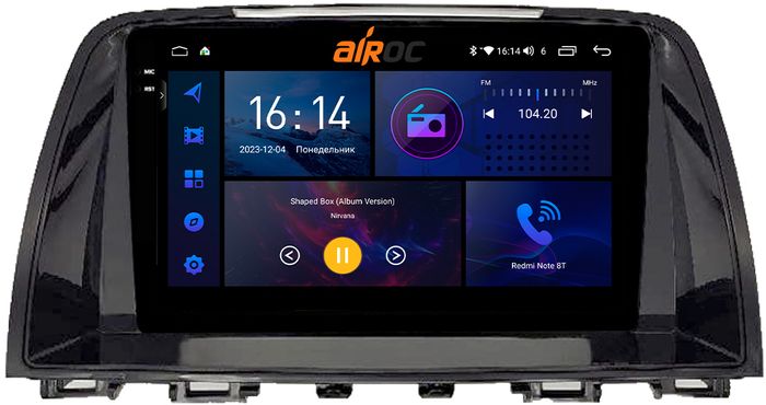 Магнитола для Mazda 6 2012-2014 - AIROC 2K RI-2425 Android 12, Быстрая, QLed+2K, CarPlay, SIM-слот