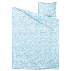 IKEA CYMBALBLOMMA  (ИКЕА СЙМБАЛБЛОММА)  -  Пододеяльник и наволочка, белый/голубой, 150x200/50x60 см