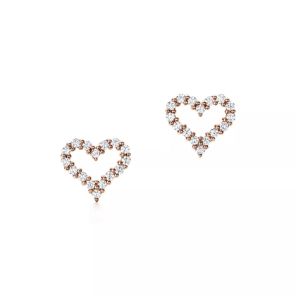 Серьги из розового золота 18k с бриллиантами, Tiffany 💠 Heart